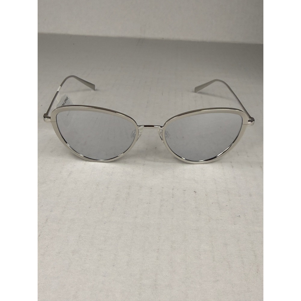 NWT Carolina Lemke Berlin Silver Cat Eye Mirror Lens Sunglasses with‎ Case